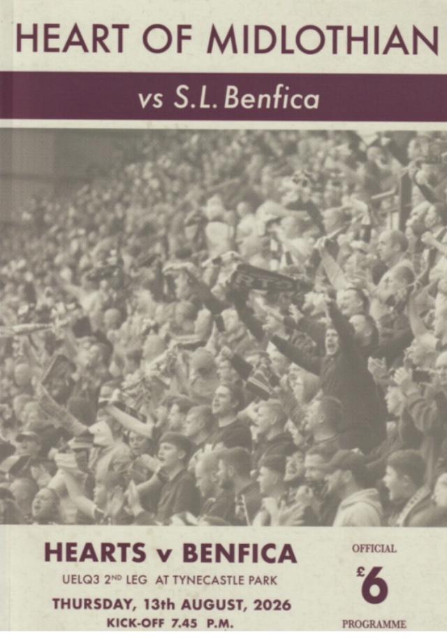 2026/27 EUROPA LEAGUE - HEARTS v BENFICA